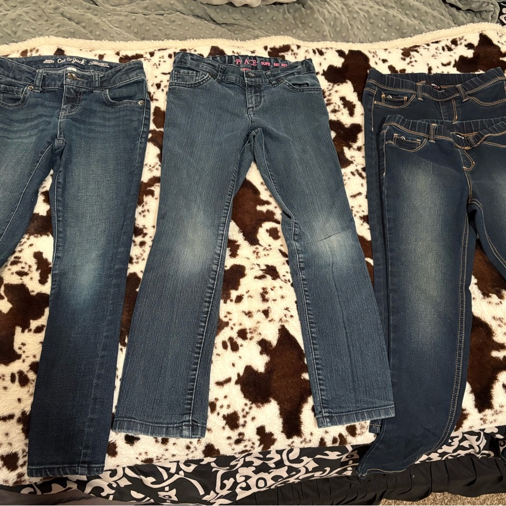 4 pair girls size 8 skinny jeans 2 Jordache 1 children’s place 1 cat&jack